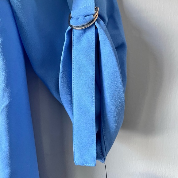 Jones New York Women's Jasper Roll-Cuff Blouse Blue Horizon Size Small - Picture 9 of 12